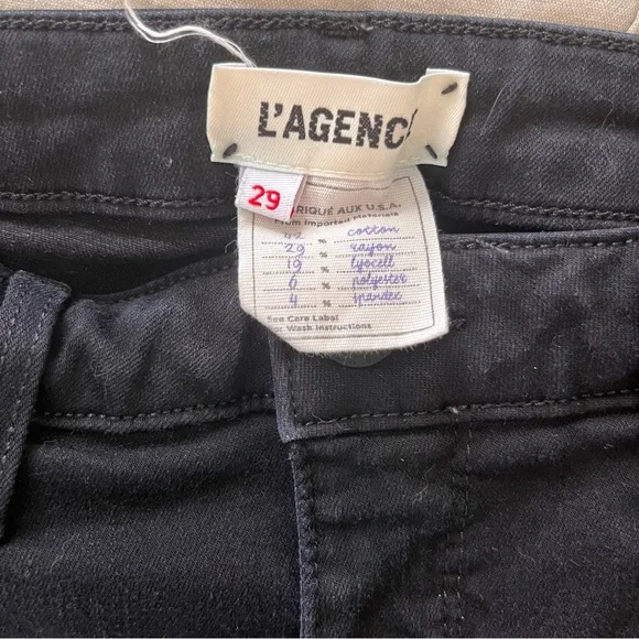 L’Agence Margot High Rise Skinny Jeans Black Size 29 Baddie Edgy Goth Grunge - Picture 10 of 11
